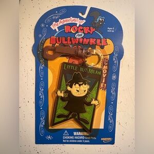 Rocky and Bullwinkle Boris Keychain - Black and Green
